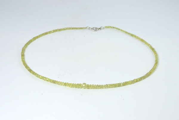 Unikat Chrysoberyll Kette Button Facettiert