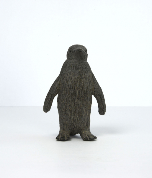 Unikat Tiergravur Pinguin Obsidian