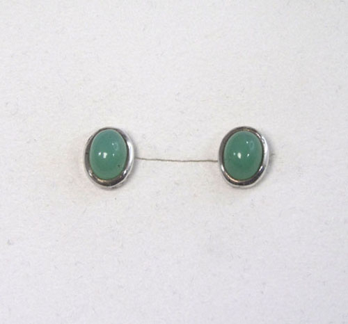 Ohrstecker Chrysopras Oval