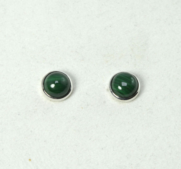Ohrstecker Malachit Rund 9 mm
