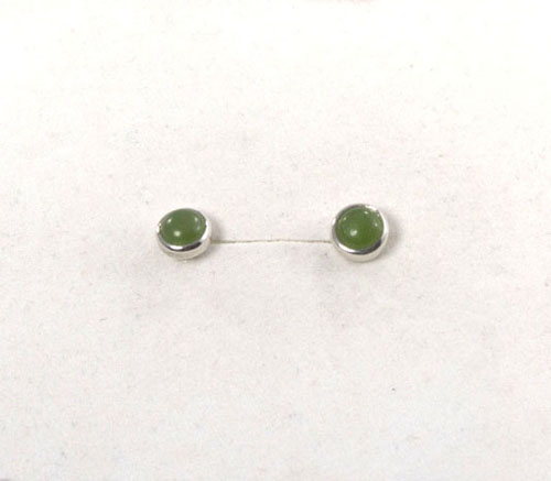 Ohrstecker Nephrit Jade Rund