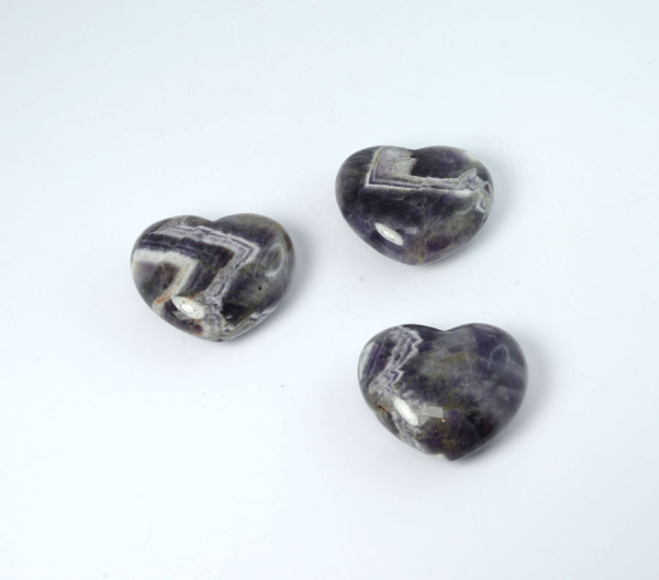 Herz Amethyst Gebändert "Chevron-Amethyst" 45 mm