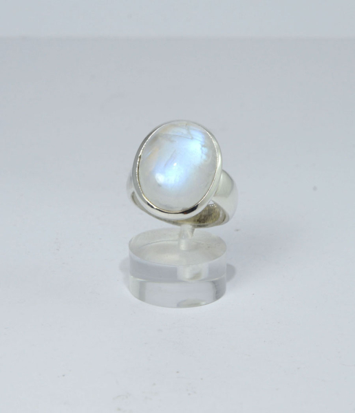 Unikat Ring Weißer Labradorit Oval 20x15 mm