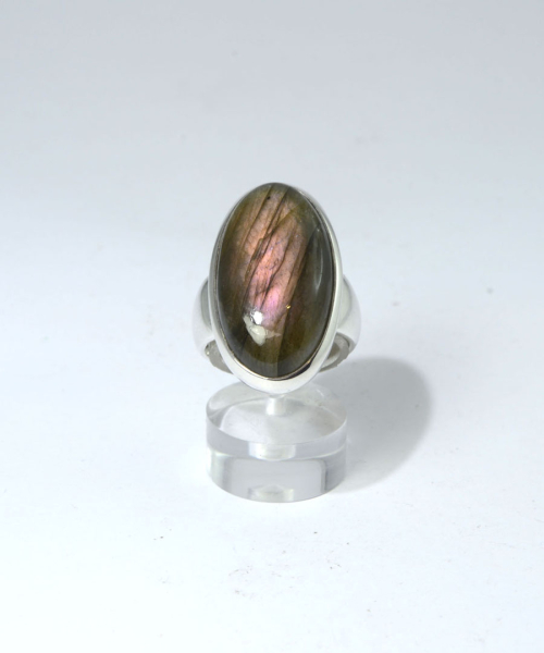 Unikat Ring Labradorit Violett Oval 30x16 mm