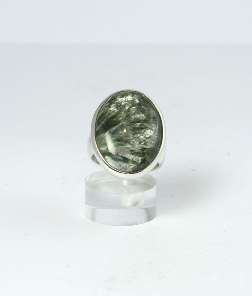 Unikat Ring Seraphinit Oval 24x18 mm