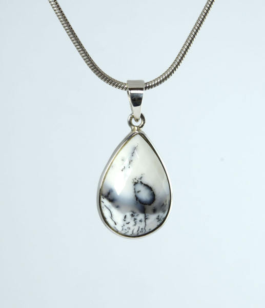 Unikat Anhänger Dendriten-Opal Tropfen