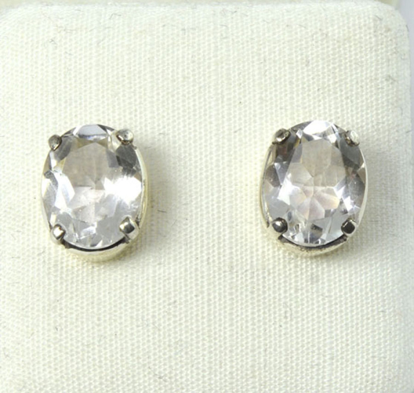 Ohrstecker Bergkristall Oval 11x8 mm