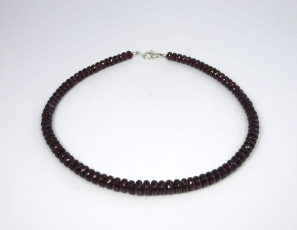 Unikat Granat Rhodolith Kette Button facettiert