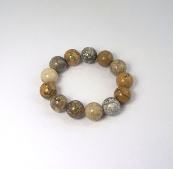 Unikat Dendriten-Opal Armband Gelb 16 mm