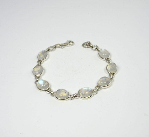 Unikat Labradorit weiß Armband Oval