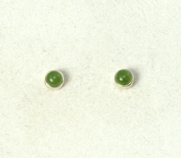 Ohrstecker Nephrit Jade Rund 4 mm