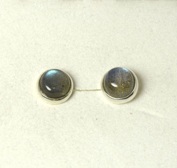 Ohrstecker Labradorit Rund 7 mm