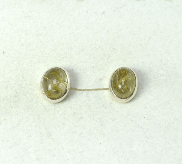 Ohrstecker Rutilquarz Oval 8x6 mm