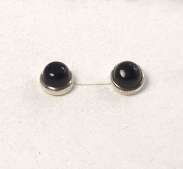 Ohrstecker Turmalin Schörl Rund 6 mm