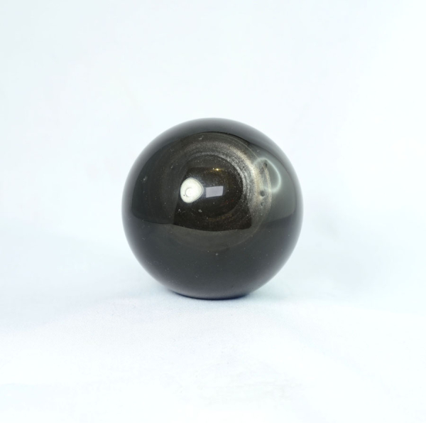 Unikat Silber-Obsidian Kugel 60 mm
