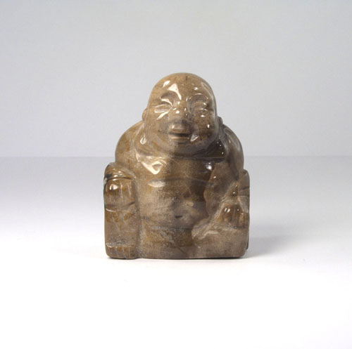 Lachender Buddha Versteinertes Holz