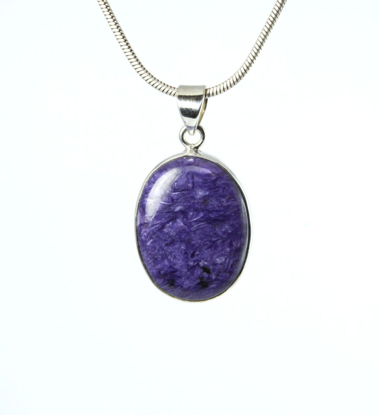 Unikat Anhänger Charoit Oval 29x22 mm
