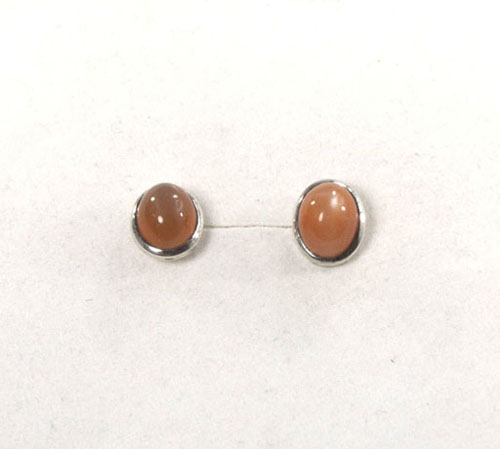 Ohrstecker Mondstein Orange 9x7 mm