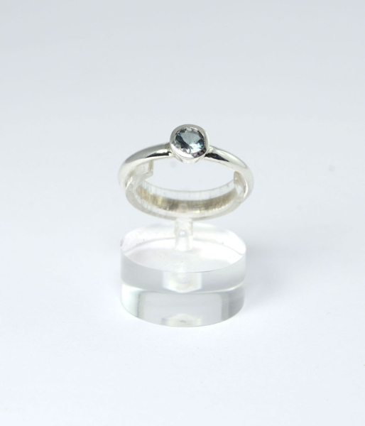 Unikat Ring Turmalin Blau Rund