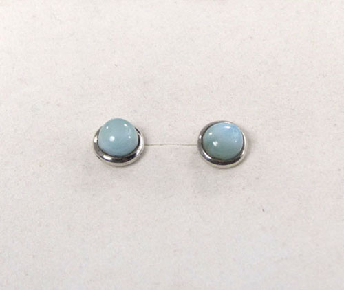 Ohrstecker Larimar Rund 6 mm