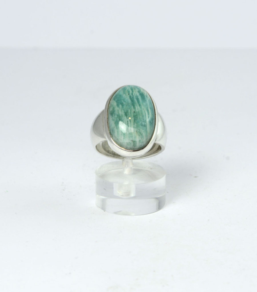 Unikat Ring Amazonit Oval 20x13 mm