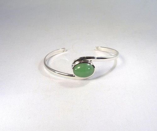 Unikat Armreif Chrysopras Oval